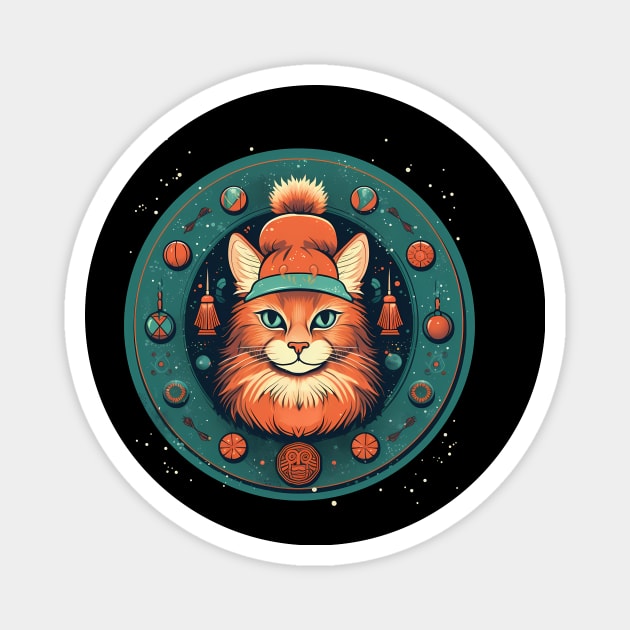 Somali Cat Xmas, Love Cats Magnet by logiamerch